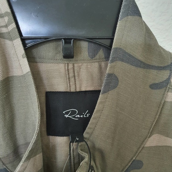 Rails Collins Sage Camo Linen Jacket Women's Size Large - Picture 6 of 15
